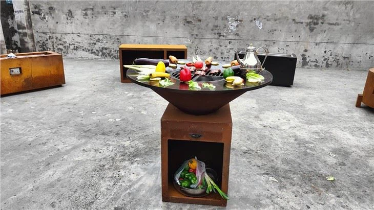 2021 Unique Products Corten Grill BBQ For Outdoor Kitchen
