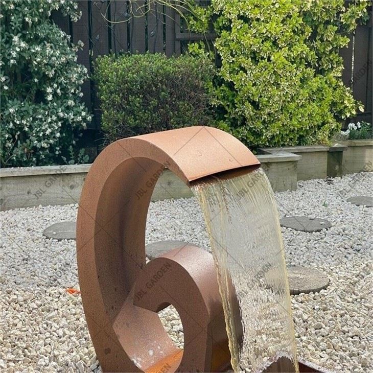 Square Rust Corten Steel Water Feature