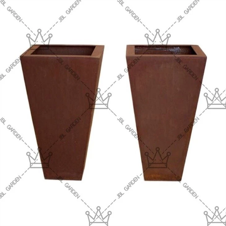 Metallic Series Weathered Steel Planter Box