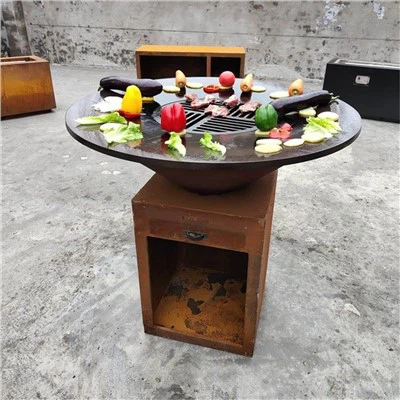 Corten Bbq Cheminée de cuisine extérieure