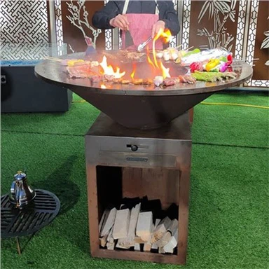 Table de cuisson en acier Corten, foyer de barbecue, Patio extérieur, table de barbecue en acier