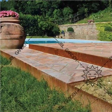 Bordure de jardin en métal rouillé bon marché