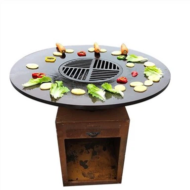 Corten Steel Barbecue Charcoal Grills BBQ pliant