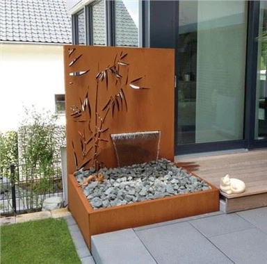 Bol à eau en acier Corten/élément aquatique/extérieur/maison et jardin