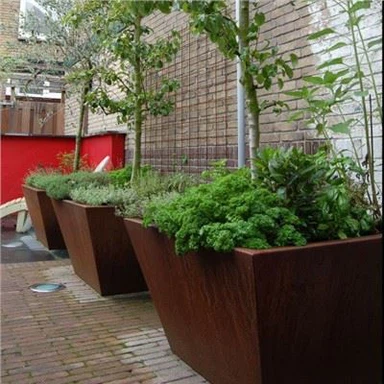 Décoration Jardinière en métal en acier Corten