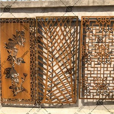 Clôture décorative de jardin en métal en acier Corten
