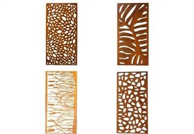 Paravent Décoratif 600 X 1200mm Acier Rouillé