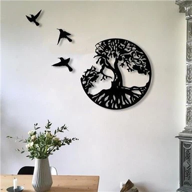 Art mural arbre généalogique avec oiseaux