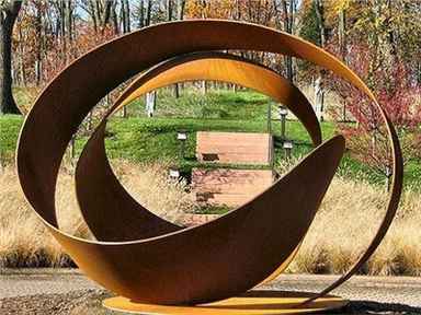 Décor de jardin de parc Sculpture en acier de Corten d'illustration en acier de Corten d'acier de Corten