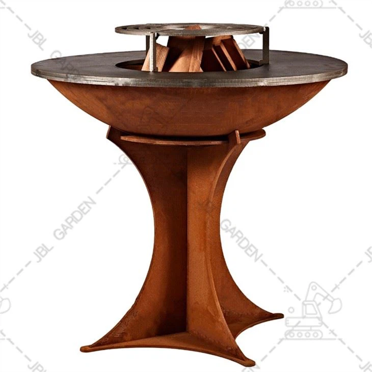 Table de foyer au bois en acier