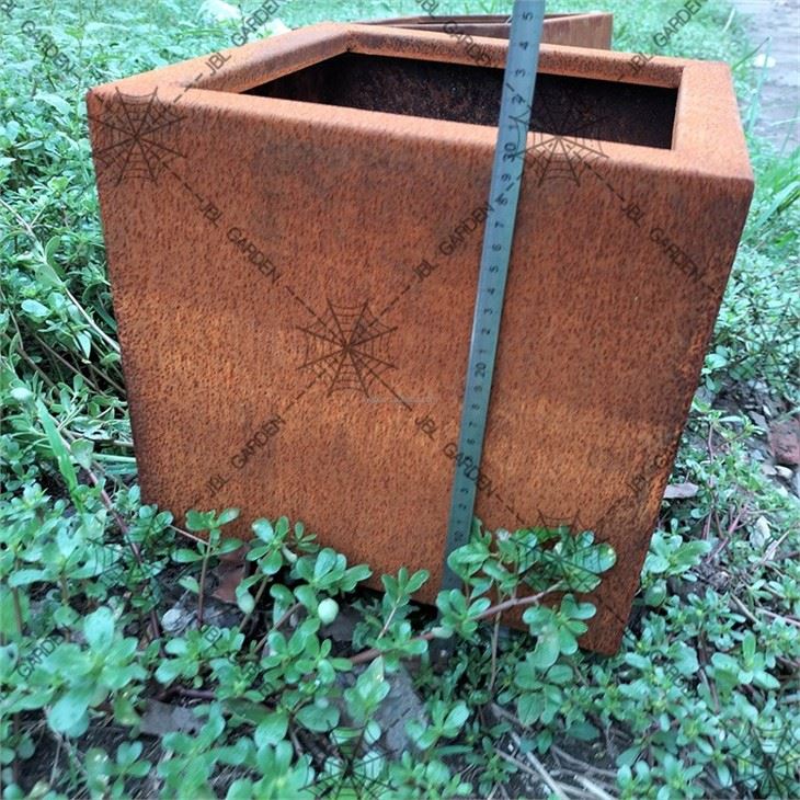 Wood And Metal Outdoor Planter