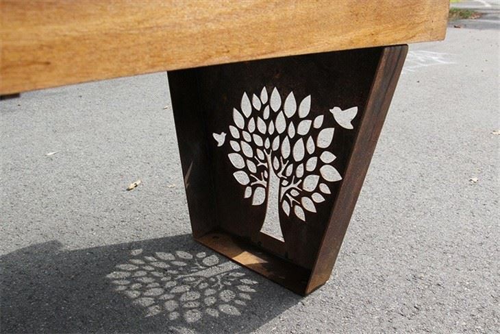 Corten Steel Bench Leg