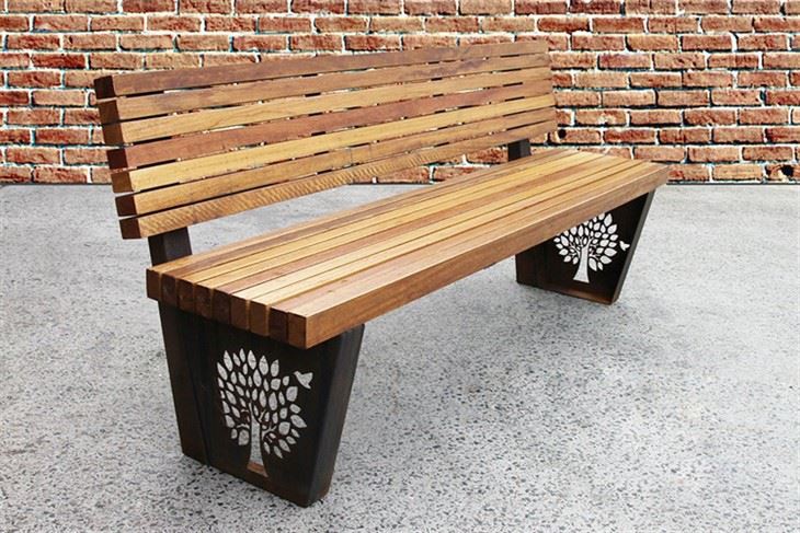 Pied de banc en acier Corten