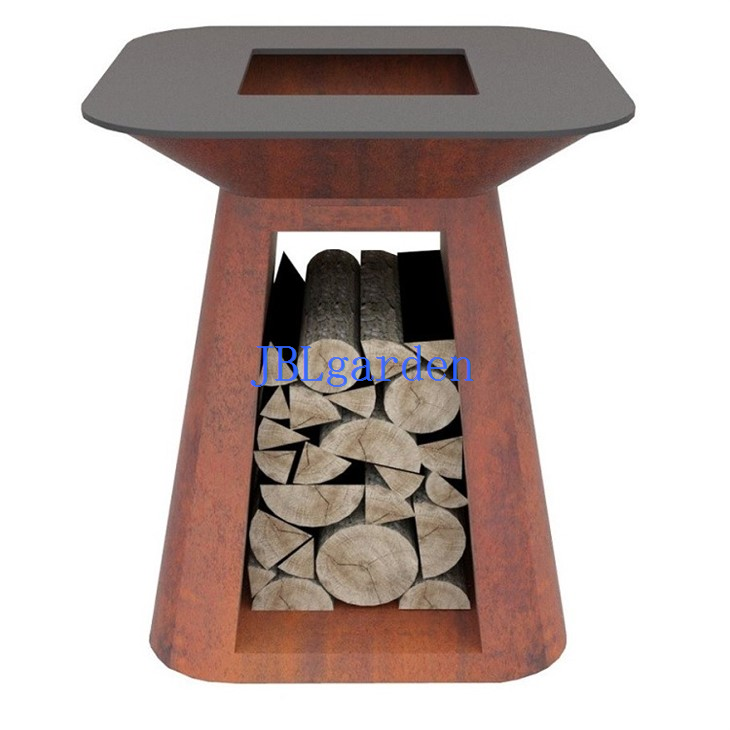Cheap Outdoor Corten Steel Charcoal BBQ Grill
