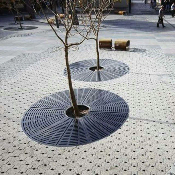 Grille d'arbre traversante