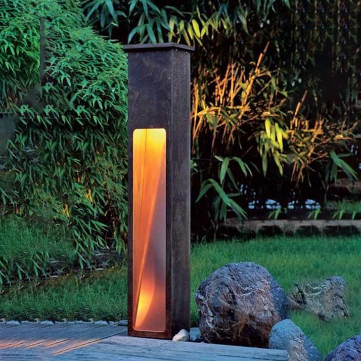 Boîte lumineuse de borne de jardin