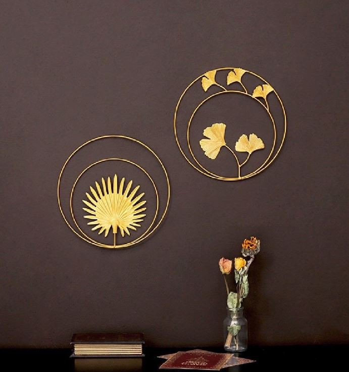 Gold Metal Wall Hanging Art Home