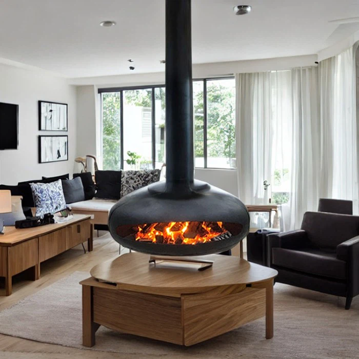 Modern Custom Hanging Fireplace