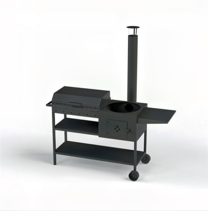 Outdoor Steel BBQ Grill With Stove