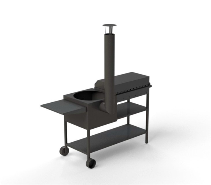 Outdoor Steel BBQ Grill With Stove