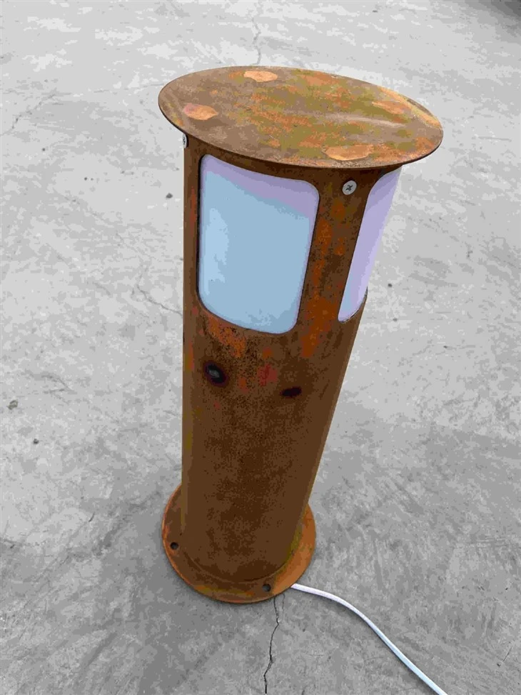 Rusty Steel Bollard Light
