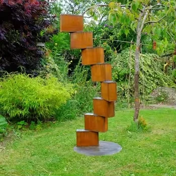 Sculpture d'art en acier en métal rouillé