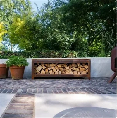 Stockage en bois rouillé de Corten