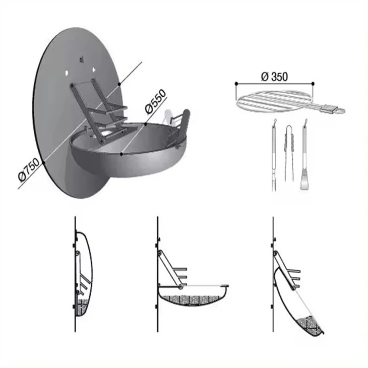 Wall Mount Outdoor BBQ Grills